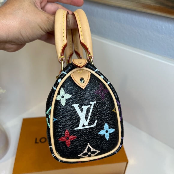 🎀LOUIS VUITTON MINI SPEEDY BLACK MULTICOLOR - Picture 8 of 17